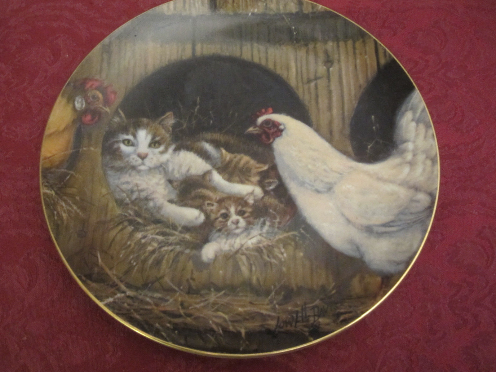Primary image for RIGHT CHURCH WRONG PEW Collector Plate LOWELL DAVIS Schmid RARE Cat Tales CHICKE
