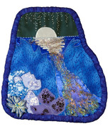 Once . . . : Quilted Art Wall Hanging in blues - $355.00