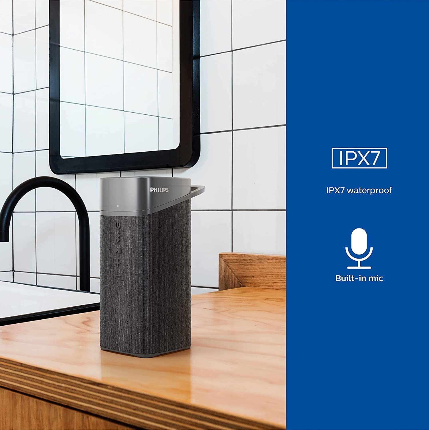 Philips S3505 Wireless Bluetooth Speaker with Bold Sound, Kvadrat