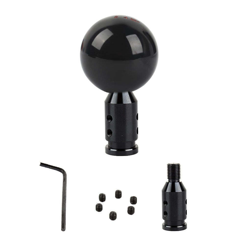 6 Speed F-Fast Black Ball Gear Shift Knob+Black Adapter For Non Thread ...