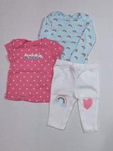 Carter's 3 Piece Set For Girls Rainbow Sizes 3 6 9 or 12 Months - $7.95
