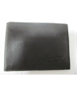 Coca-Cola Mens Small Leather Wallet Brown Stitching Embossed Script Logo - $17.57