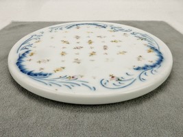 Vintage Ceramic Teapot Trivet, Flowers &amp; Scrolls, Slip-Trailing, Germany... - $14.65