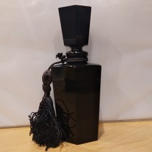 Vintage Opaque Black Glass Art Deco Style Perfume Bottle with Stopper an... - $71.95