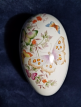 Vintage Avon Porcelain Butterfly Egg shaped Trinket Box--1974  Japan - $11.00