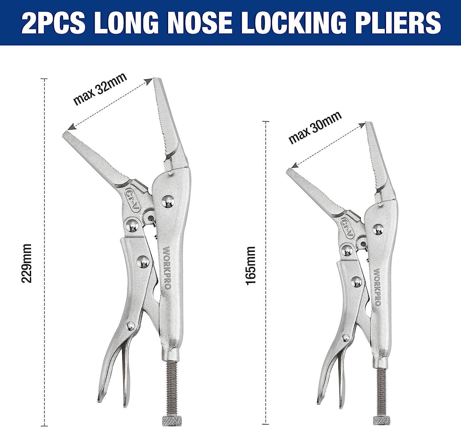 FASTPRO 4-Piece Locking Pliers Set With Heavy Duty Grip, 5, 7 and 10  Curved Jaw Locking Pliers, 6-1/2 Long Nose Locking Pliers Included, Vise  Grip