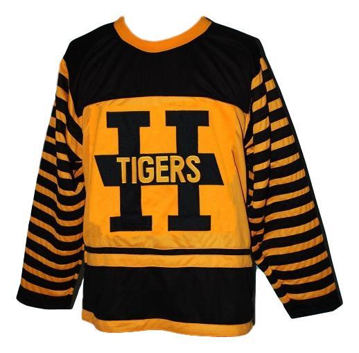 Custom number hamilton tigers retro hockey jersey yellow   1