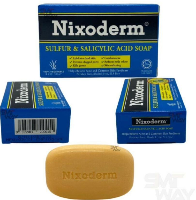 2x NIXODERM Sulfur & Salicylic Acid Soap to combat acne and common skin