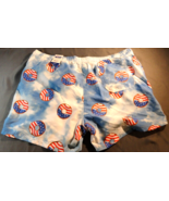 PATRIOTIC ABOVE THE KNEE 4TH OF JULY US OF DONUTS BLUE SWIMMING TRUNK SH... - $13.63