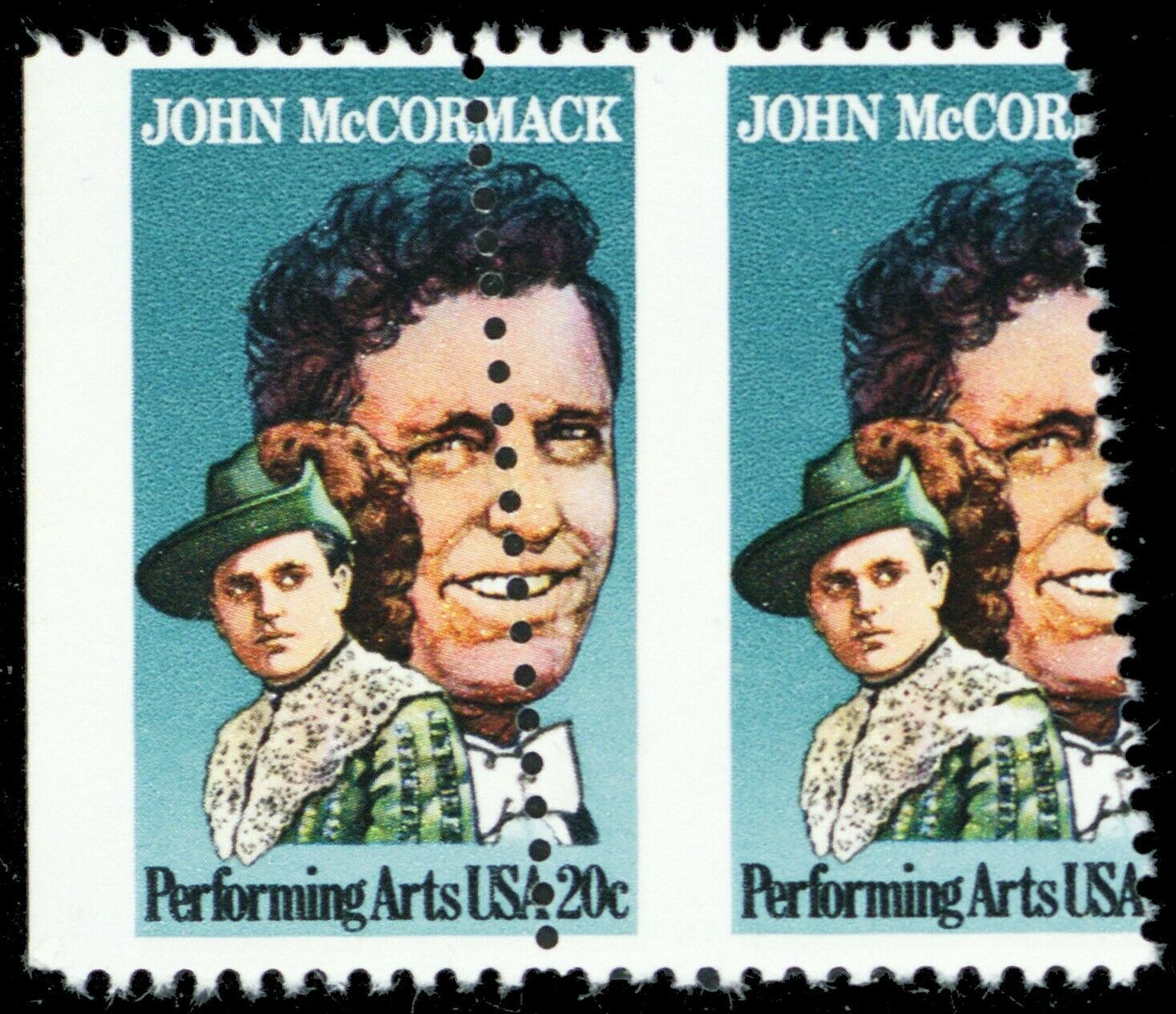 Primary image for 2090, MNH 20¢ Misperforated Freak Error Pair of Stamps - Stuart Katz