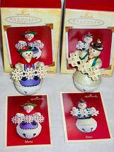 Lot 2 Hallmark KEEPSAKE Christmas Ornaments MOM &amp; POP Jingle Bell Snowme... - $13.96