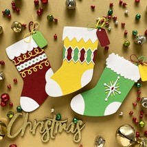 Holiday Stocking Die Set.  Elizabeth Craft Designs. Warm and Cozy. CLEARANCE image 2