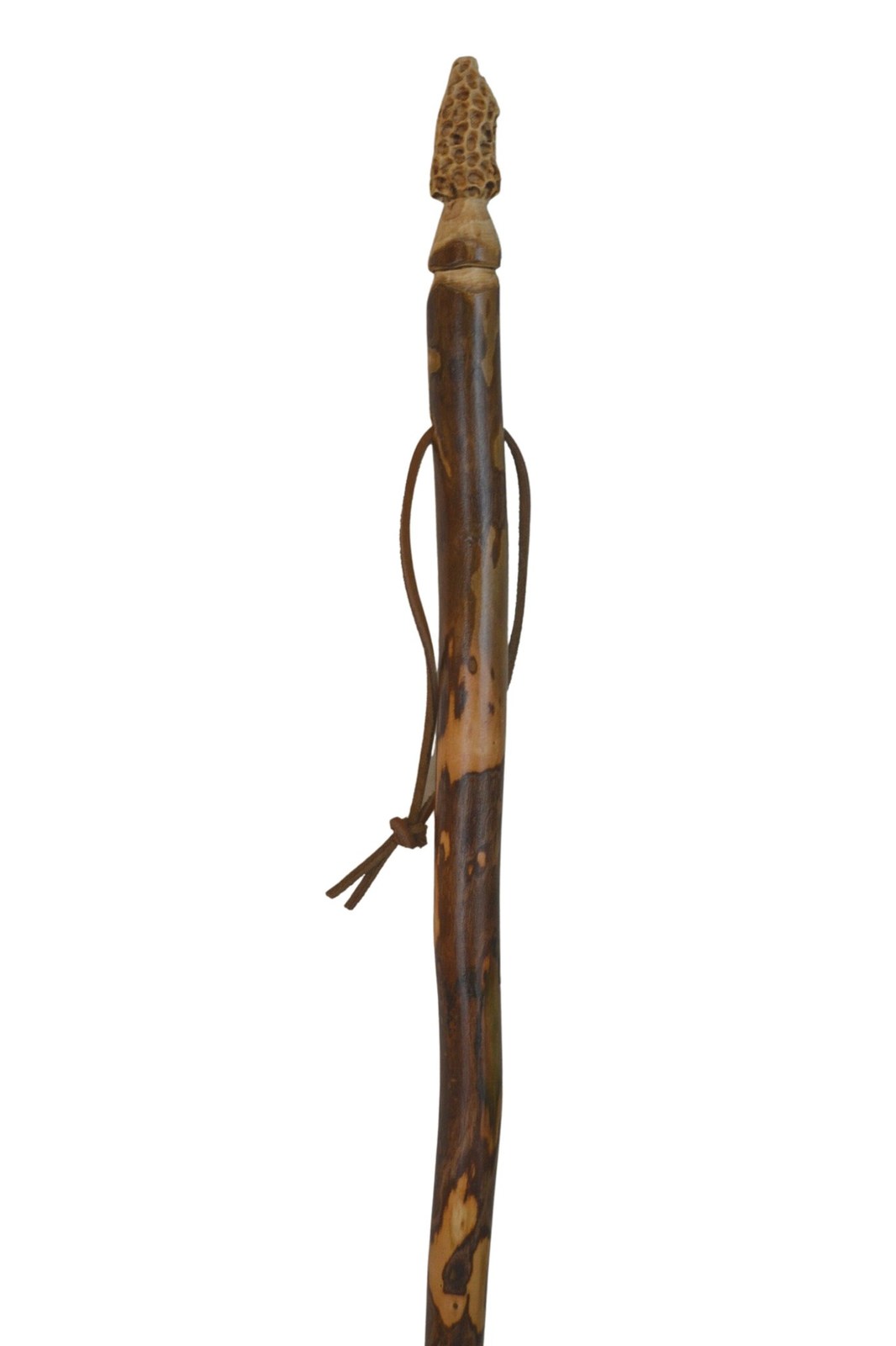 Morel Mushroom Carving in dark wood, Walking Stick - Functional Art ...