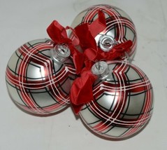 Ganz midwest Gifts MX 176443 Large Plaid Christmas Ornaments Set of 6 Assorted image 2