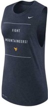 NEW WOMENS NIKE WVU WEST VIRGINIA MOUNTAINEER MUSCLE DRI-FIT TANK SIZE L... - $22.22