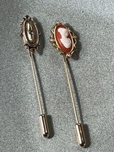 Vintage Lot of Avon Marked Oval Medallion &amp; Orange Camel Lapel Stick Pin... - $16.69