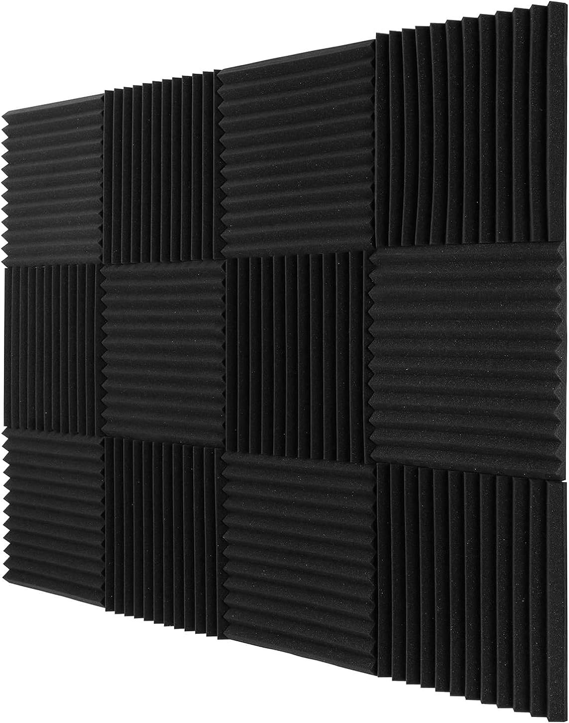Fstop Labs Acoustic Panels, 2 inch x 12 inch x 12 inch Acoustic Foam Panels, Studio Wedge tiles, Sound Panels Wedges Soundproof Foam Padding Sound
