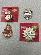 Lot Of 4 Vintage Christmas Pins Hallmark This Season Shine KG NN - $19.80