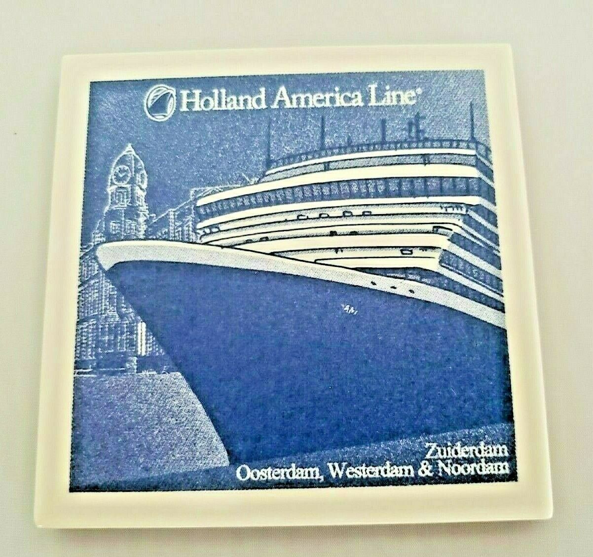 Primary image for Holland America Line Coaster Delft Blue Tile Cruise Ship Coaster Zuiderdam