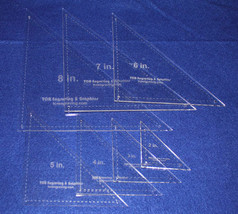 7 Pc Triangle - 2"-8"  With Seam Clear Acrylic 1/8"-Laser Cut Quilt Templates- - $38.66