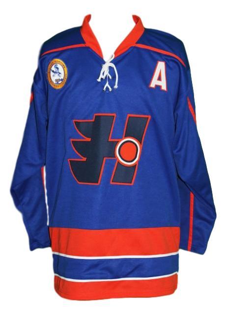 Glatt  69 halifax highlanders goon movie retro hockey jersey blue   1