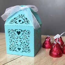 100pcs Pearl Sky Blue Baptism,birthday party Gift boxes,customized favor boxes - $34.00