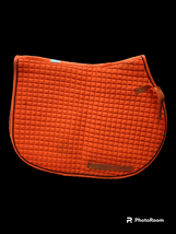PRI All Purpose Horse Saddle Pad Hunter Orange Set of 2 Orange Polos USED image 3
