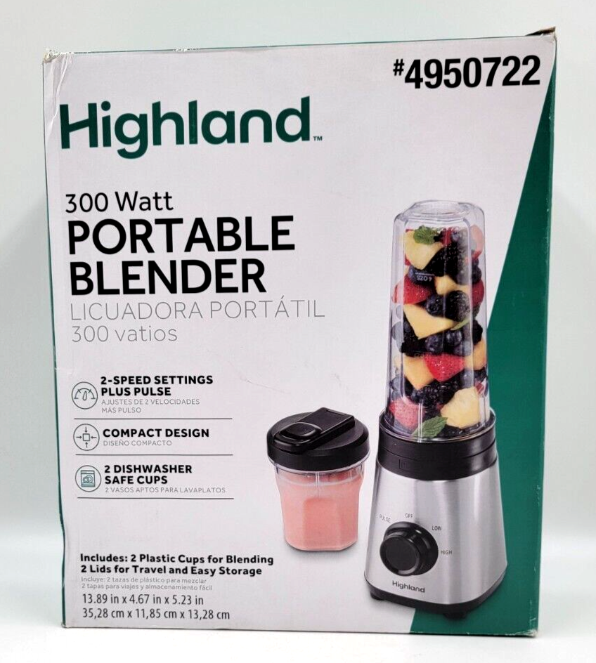 Highland Blender 20oz Black, Stainless Steel 300Watt Pulse Control Blender Handheld Blenders