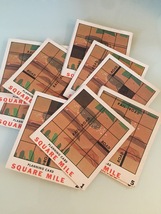 Vintage 60s Set of 11 "Square Mile" game cards