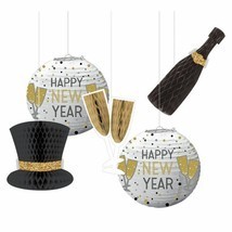 New Years Eve Honeycomb Hanging Decorations 5 Pc - $17.71