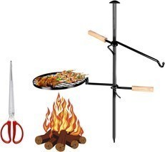 Fire Pit Grill,Portable Camping Grill，Campfire Grill，360 Degree Rotation... - $64.95