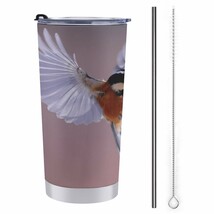Mondxflaur Bird Steel Thermal Mug Thermos with Straw for Coffee - $20.98