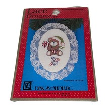 Designs For The Needle Lace Christmas Ornament Kit 1235 Bear & Mouse Candy cane - $7.25