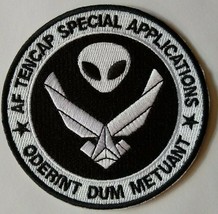 AF Air Force Tencap Oderinit Dum Metuant Alien Embroidered Patch~3 7/8"~Iron Sew - $4.66