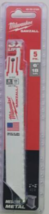 Milwaukee 6 in. 14 TPI Medium Metal Cutting SAWZALL Reciprocating Saw Blades (5- - $14.95