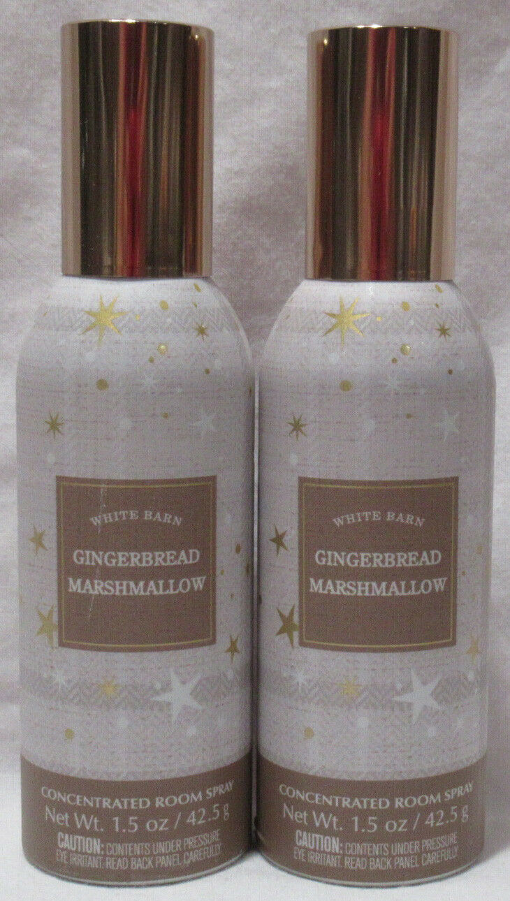 Primary image for White Barn Bath & Body Works Room Spray Lot Set of 2 GINGERBREAD MARSHMALLOW