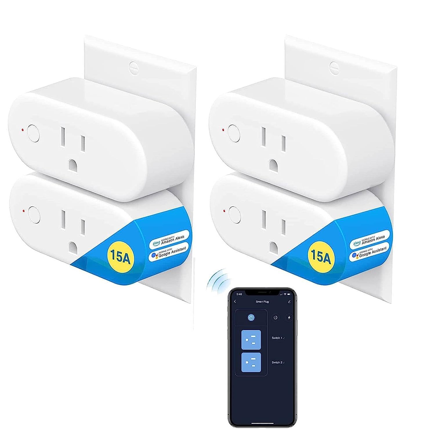 Minoston Outdoor Smart Plug WiFi Outlet Heavy Duty Plug-in Outlet, Remote  Control, Waterproof, Compatible with Alexa Google Assistant, No Hub