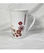 Starbucks 2013 Holiday Poinsettia Snowflake Christmas Coffee Mug Red Gol... - $7.59