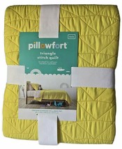 Pillowfort Unisex Yellow Quilt Twin Bed Triangle Stitch Yellow Comforter... - $19.99