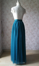 Floor Length Tulle Skirt High Waisted Wedding Bridesmaid Separate Deep Green image 4