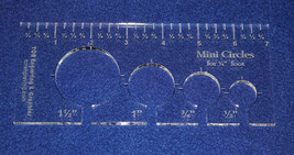 4 Hole Mini-Circle Quilt Template w/Ruler 1/4" Thick -  Long Arm- For 1/4" Foot - $28.29