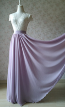 Lavender Maxi Chiffon Skirt Floor Length Wedding Chiffon Maxi Skirt Plus Size image 2