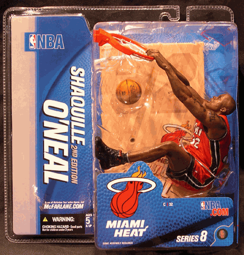 McFarlane Toys NBA Sportspicks Series 8 - Shaqulle O Neal Miami Heat Red  Jersey