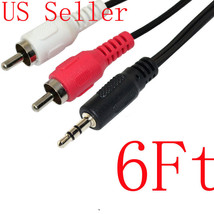 6Ft 3.5Mm Plug Jack To 2 Rca Male Stereo Audio Cable Us 6 Ft - $14.99