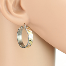 Tricolor Silver, Gold & Rose Hoop Earrings- United Elegance - $23.99