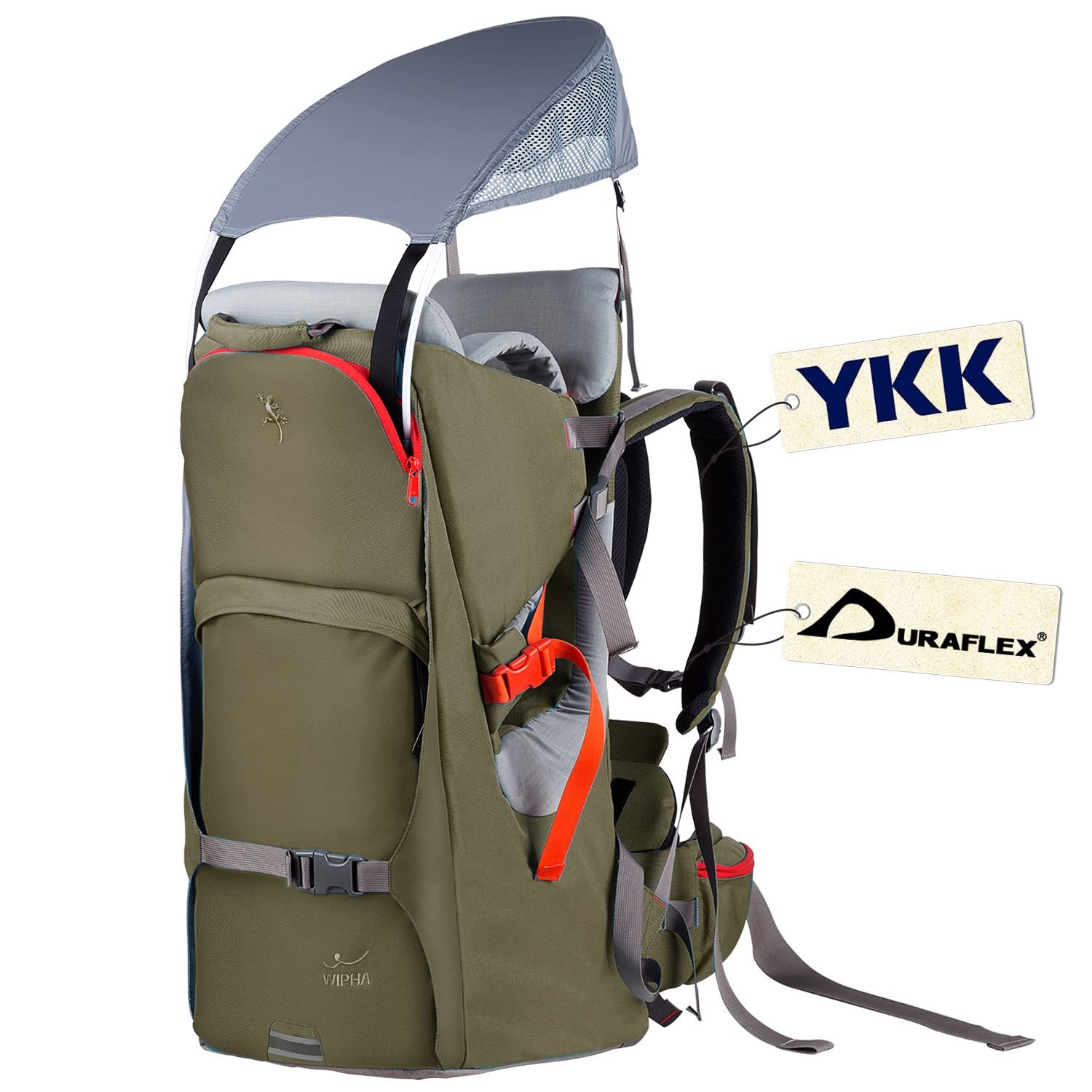 Wipha Baby Backpack Carrier, Ergonomic Child Carrier Hiking With Sun Canopy, Day Packs