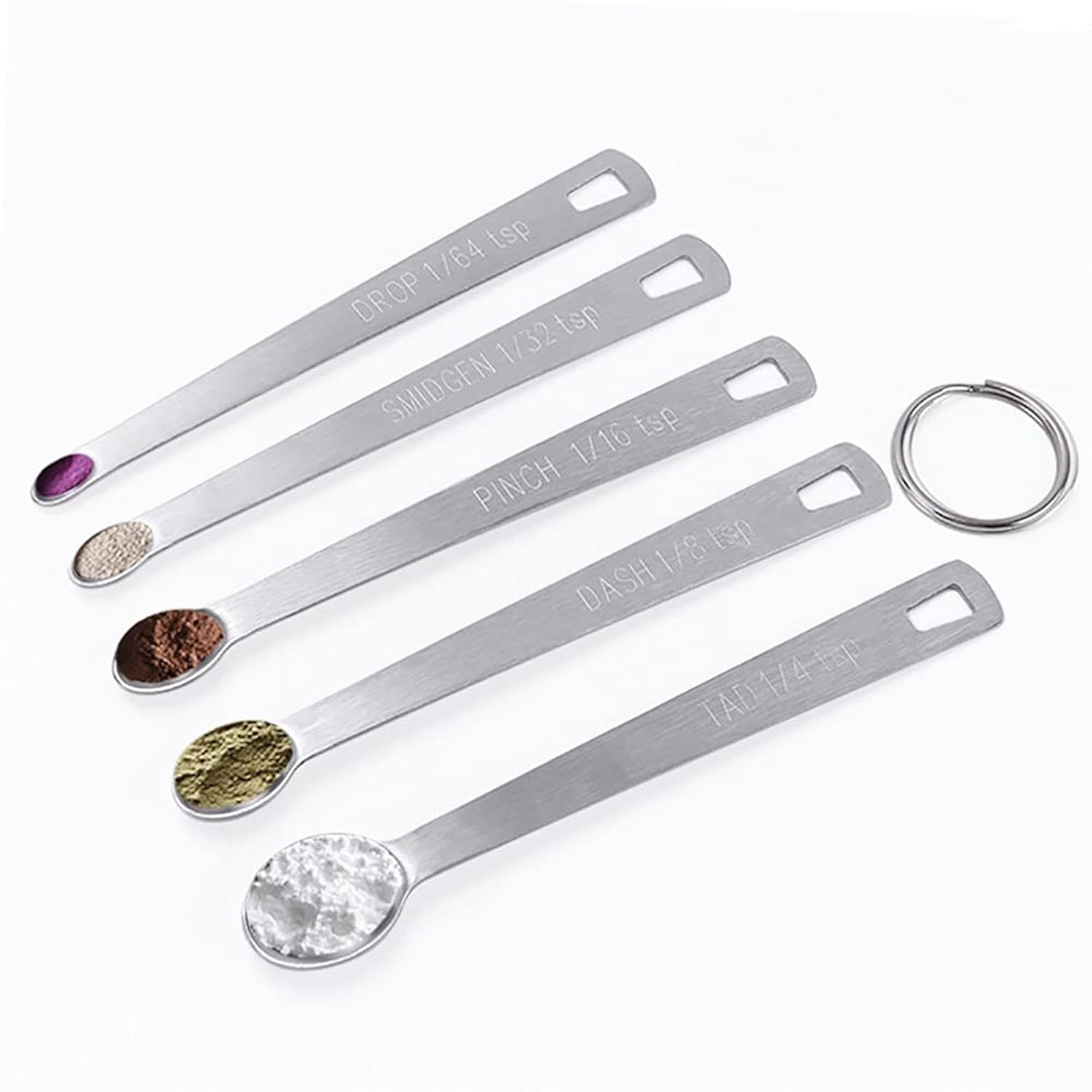 5pcs/Set Stainless Steel Coffee Measuring Spoons Small Measuring Spoon  Multiple Size Tea Seasoning Measuring Spoon