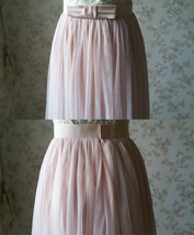 PINK Long Tulle Skirt Pink Bridesmaid Tulle Skirt Outfit Bow-knot image 7