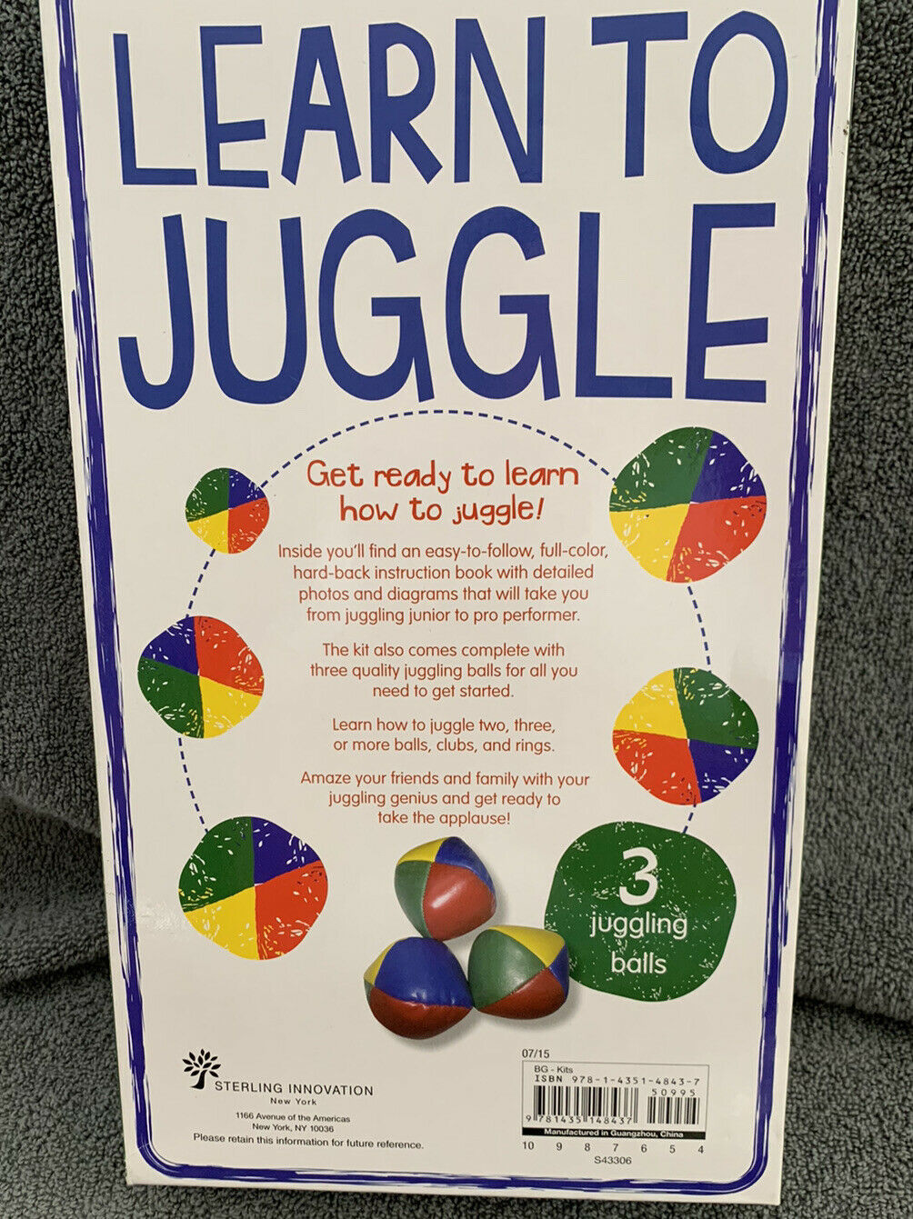 Learn to Juggle Set with Instructional Book and 3 Juggling Balls New