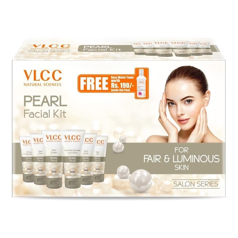 VLCC Pearl Facial Kit + Toner all'acqua di rose gratuito, confezione da 300... - $32.64